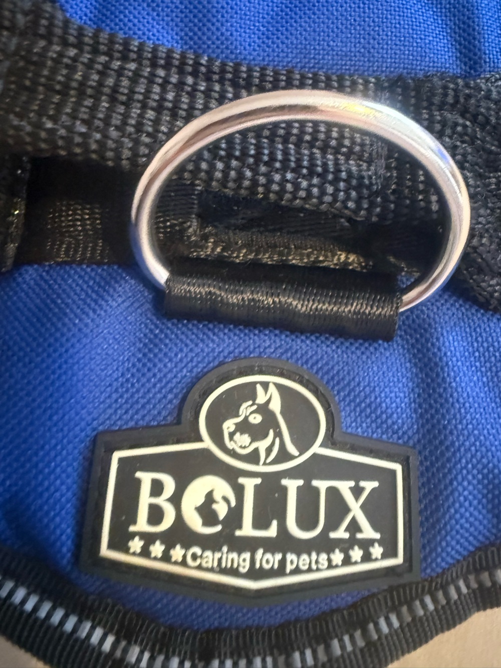Bolux Dog Vest Harness, Med Blue, No Pull, Nylon with Metal D Ring, Adjustable
